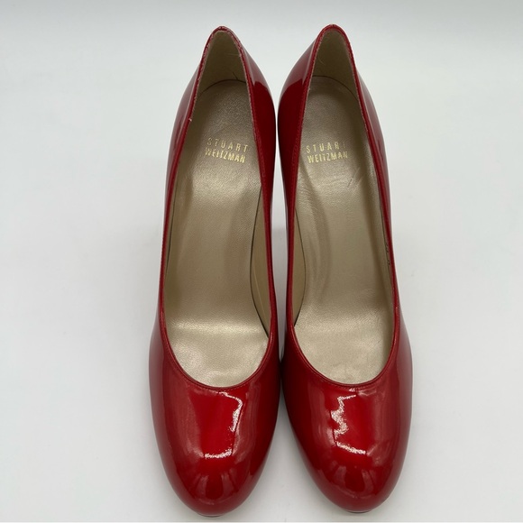 Stuart Weitzman Red Patent Leather Pumps Size 9.5 N - Picture 9 of 13